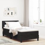 vidaXL Lit avec sommier à ressorts et matelas Noir 90x200 cm Velours