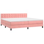 vidaXL Sommier à lattes de lit avec matelas et LED Rose 200x200 cm