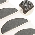 vidaXL Tapis de marches d'escalier 15 Pièces Gris 65x21x4 cm