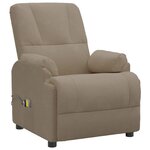 vidaXL Fauteuil de massage taupe similicuir daim
