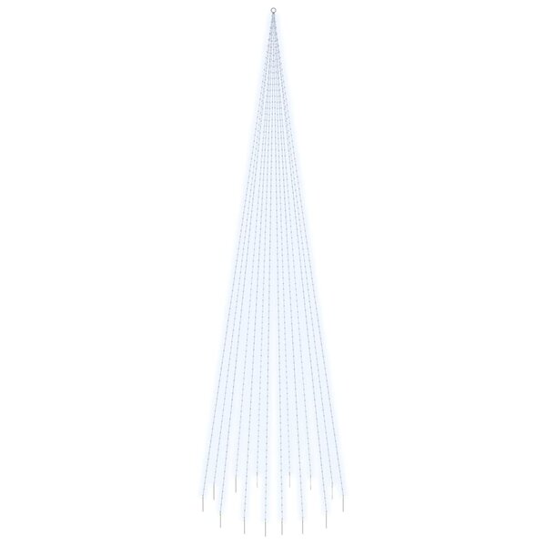 vidaXL Sapin de Noël sur mât de drapeau 1134 LED Blanc froid 800 cm