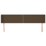 vidaXL Tête de lit avec oreilles Marron Foncé 203x16x78/88 cm Tissu