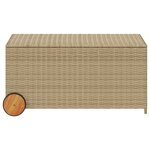 vidaXL Boîte de rangement de jardin et roues mélange beige 190L rotin