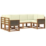 vidaXL Ensemble de canapés d'extérieur 6 pc Naturel et Crème