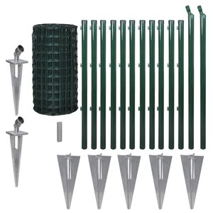 vidaXL Clôture euro Acier 25 x 0 8 m Vert