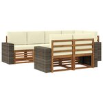 vidaXL Ensemble de canapé d'angle avec coussin 7 Pièces Naturel et Crème