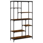 vidaXL Bibliothèque chêne fumé 99x35 5x176 cm bois ingénierie acier