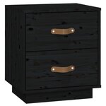  vidaXL Tables de chevet 2 Pièces Noir 40x34x45 cm Bois de pin massif
