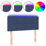 vidaXL Tête de lit à LED Bleu 90x5x78/88 cm Tissu