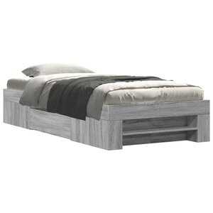 vidaXL Cadre de lit sans matelas sonoma gris 90x190 cm