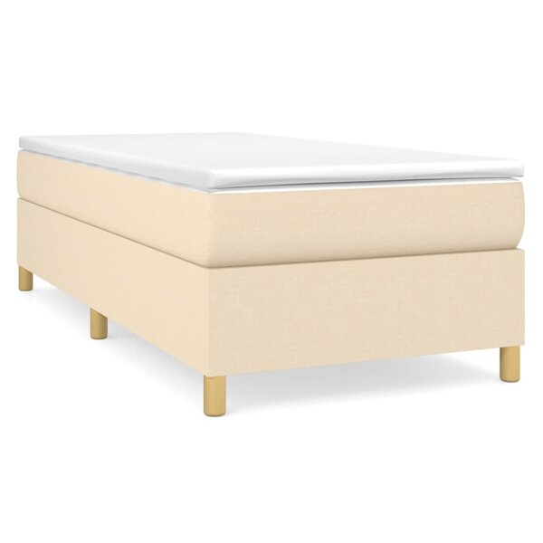 vidaXL Cadre de lit Crème 90 x 200 cm Tissu
