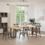vidaXL Pieds de table à manger en T  2 pièces  noir  50 x 35 x (72-73) cm  acier