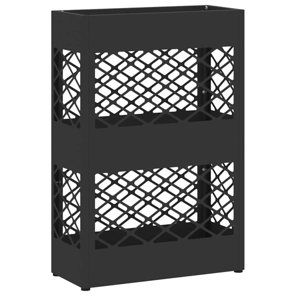 vidaXL Porte-parapluie avec stockage Noir 28 x 12 x 41 cm Métal