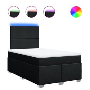 vidaXL Sommier à lattes de lit avec matelas Noir 120x200 cm Tissu