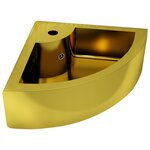 vidaXL Lavabo avec trop-plein 45x32x12 5 cm Céramique Doré