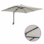 vidaXL Parasol de jardin Couleur sable 248.5 x 247.5 x 160 cm tissu