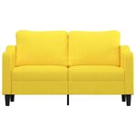 vidaXL Canapé à 2 places Jaune clair 140 cm Tissu