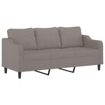 vidaXL Ensemble de canapés 3 Pièces avec coussins Taupe Tissu