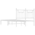 vidaXL Cadre de lit métal sans matelas et tête de lit blanc 135x190 cm