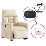 vidaXL Fauteuil inclinable électrique beige tissu microfibre