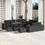 vidaXL Ensemble de canapé de jardin 13 Pièces Noir 90 x 55 x 71 cm