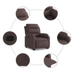 vidaXL Fauteuil inclinable marron foncé tissu