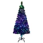 vidaXL Sapin de Noël artificiel avec support vert 210 cm fibre optique
