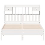 vidaXL Lit bibliothèque sans matelas blanc 150x200 cm bois pin massif