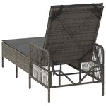 vidaXL Chaise longue avec coussin Gris 157 x 55 x 92cm polyrotin