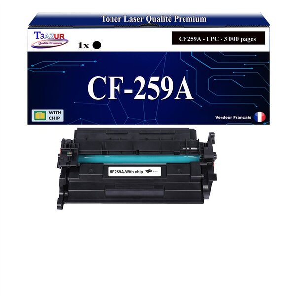 T3AZUR -Toner compatible avec HP CF259A (59A) pour HP LaserJet Pro M404dn  M404dw  M404n  M428dw  M428fdn  M428fdw