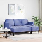 vidaXL Ensemble de Canapés avec coussin 2 Pièces Bleu denim Polyester