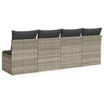 vidaXL Canapé de jardin et coussins 4 places gris clair résine tressée