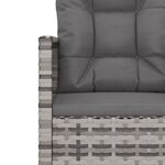 vidaXL Mobilier d'extérieur 3 Pièces avec coussins Résine tressée Gris