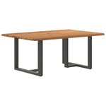 vidaXL Table à manger avec bord naturel 180x100x74cm bois massif chêne