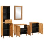 vidaXL Ensemble de mobilier de salle de bain avec tiroir 4 Pièces Marron