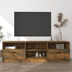 vidaXL Meuble TV Chêne fumé 150x33 5x45 cm Bois d'ingénierie