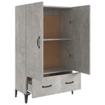 vidaXL Buffet haut Gris béton 70x31x115 cm Bois d'ingénierie