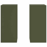 vidaXL Supports pour plantes 2 Pièces Vert olive 24 x 24 x 55 cm Acier