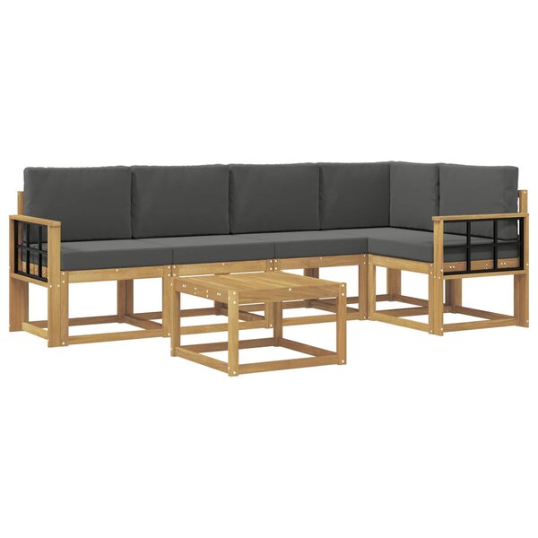 vidaXL Ensemble de canapés d'extérieur 6 pc Blanc et anthracite