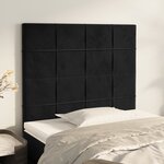 vidaXL Têtes de lit 2 Pièces Noir 80x5x78/88 cm Velours