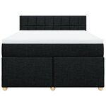vidaXL Sommier à lattes de lit avec matelas Noir 140x190 cm Tissu