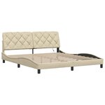 vidaXL Cadre de lit avec LED sans matelas crème 180x200 cm tissu