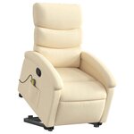 vidaXL Fauteuil inclinable de massage Crème Tissu