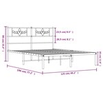 vidaXL Cadre de lit métal sans matelas avec tête de lit noir 120x190cm