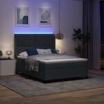 vidaXL Lit à ressorts avec matelas Gris foncé 140 x 200 cm Velours