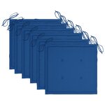 vidaXL Chaises pliables de jardin avec coussins lot de 6 Bois de teck