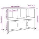 vidaXL Buffet blanc 100 5x39x72 cm acier
