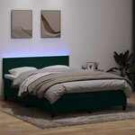 vidaXL Sommier à lattes de lit et matelas et LED vert foncé 160x210cm velours
