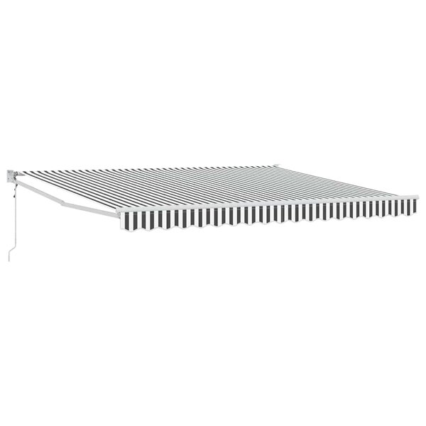 vidaXL Auvent rétractable anthracite et blanc 4x3 m tissu et aluminium