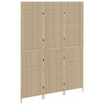 vidaXL Paravent 3 panneaux pliable beige 147x180 cm en poly rotin